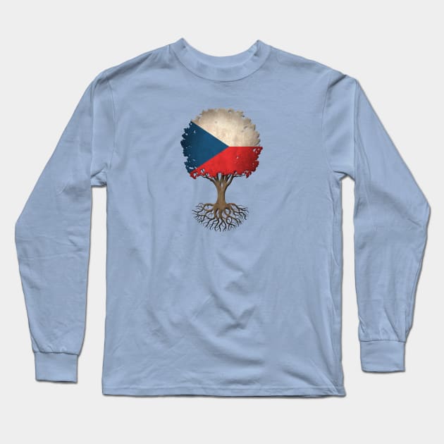 Tree of Life with Czech Flag Long Sleeve T-Shirt by jeffbartels